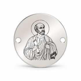 Bănuț argint 925 gravat Sfântul Prooroc Elisei, Ø 16,5 mm, cu două găuri — R0952