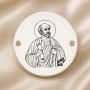 Bănuț argint 925 gravat Sfântul Prooroc Elisei, Ø 16,5 mm, cu două găuri — R0952