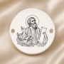 Bănuț argint 925 gravat Sfântul Prooroc Iona, Ø 16,5 mm, cu două găuri — R0953
