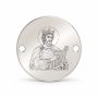 Bănuț argint 925 gravat Sfântul Prooroc și Împărat David, Ø 16,5 mm, cu două găuri — R0954