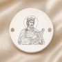 Bănuț argint 925 gravat Sfântul Prooroc și Împărat David, Ø 16,5 mm, cu două găuri — R0954