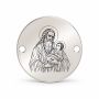 Bănuț argint 925 gravat Sfântul Simeon Primitorul de Dumnezeu, Ø 16,5 mm, cu două găuri — R0955