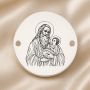 Bănuț argint 925 gravat Sfântul Simeon Primitorul de Dumnezeu, Ø 16,5 mm, cu două găuri — R0955