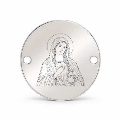 Bănuț argint 925 gravat Sfânta Maria Magdalena, Ø 16,5 mm, cu două găuri — R0957