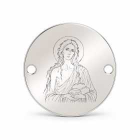 Bănuț argint 925 gravat Sfânta Cuvioasă Maria Egipteanca, Ø 16,5 mm, cu două găuri — R0958