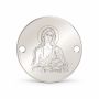 Bănuț argint 925 gravat Sfânta Cuvioasă Maria Egipteanca, Ø 16,5 mm, cu două găuri — R0958