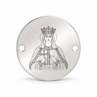 Bănuț argint 925 gravat Sfânta Împărăteasă Alexandra, Ø 16,5 mm, cu două găuri — R0967