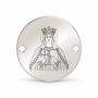 Bănuț argint 925 gravat Sfânta Împărăteasă Alexandra, Ø 16,5 mm, cu două găuri — R0967