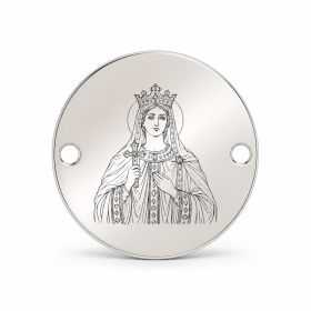 Bănuț argint 925 gravat Sfânta Olga, Ø 16,5 mm, cu două găuri — R0970