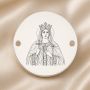 Bănuț argint 925 gravat Sfânta Olga, Ø 16,5 mm, cu două găuri — R0970