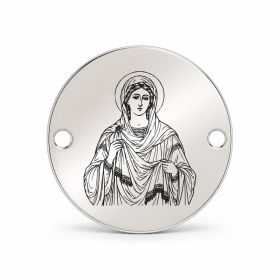 Bănuț argint 925 gravat Sfânta Lidia, Ø 16,5 mm, cu două găuri — R0971