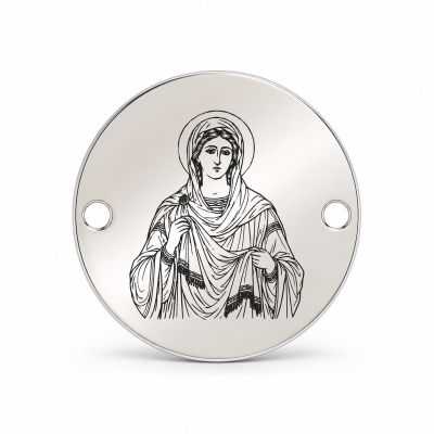 Bănuț argint 925 gravat Sfânta Lidia, Ø 16,5 mm, cu două găuri — R0971
