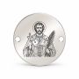 Bănuț argint 925 gravat Sfântul Mucenic Valentin, Ø 16,5 mm, cu două găuri — R0972