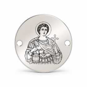 Bănuț argint 925 gravat Sfântul Mucenic Florian, Ø 16,5 mm, cu două găuri — R0973
