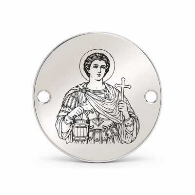Bănuț argint 925 gravat Sfântul Mucenic Florian, Ø 16,5 mm, cu două găuri — R0973