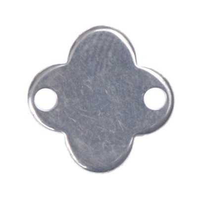 INOX035-Link floare cu doua gauri din inox 12x12mm