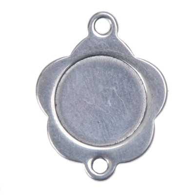 INOX037-Link floare din inox 18x15mm