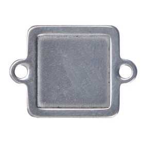 INOX027-Link patrat cu doua gauri din inox 17x22mm