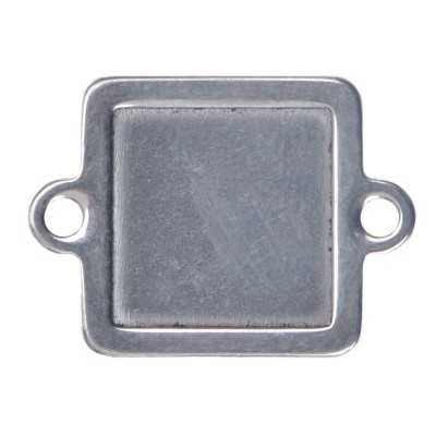 INOX027-Link patrat cu doua gauri din inox 17x22mm