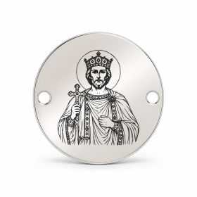 Bănuț argint 925 gravat Sfântul Cneaz Vladimir, Ø 16,5 mm, cu două găuri — R0983