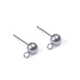 Tijă cercei inox cu biluță și buclă, 5 mm, 1 buc C094
