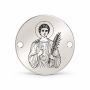 Bănuț argint 925 gravat Sfântul Mucenic Ioan Valahul, Ø 16,5 mm, cu două găuri — R0986