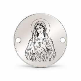 Bănuț argint 925 gravat Sfânta Muceniță Haritina, Ø 16,5 mm, cu două găuri — R0964