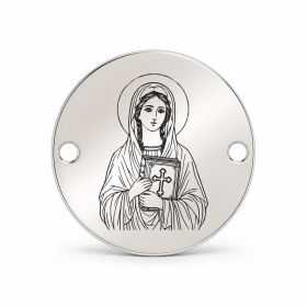 Bănuț argint 925 gravat Sfânta Muceniță Valentina, Ø 16,5 mm, cu două găuri — R0965