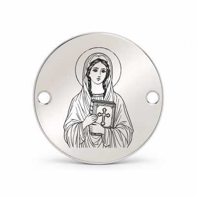 Bănuț argint 925 gravat Sfânta Muceniță Valentina, Ø 16,5 mm, cu două găuri — R0965