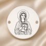 Bănuț argint 925 gravat Sfânta Muceniță Valentina, Ø 16,5 mm, cu două găuri — R0965