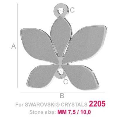 G1224-Baza pandant pentru Swarovski Flame 2205 16mm