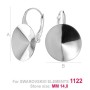 G1227-Leverback Swarovski Rivoli platou 14mm