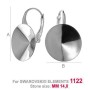 G1227-Leverback Swarovski Rivoli platou 14mm