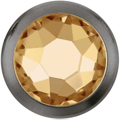 0753-Swarovski Elements 2078/H Crystal Golden Shadow Hotfix SS34 7mm GM-Gun Metal Ring