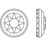 0753-Swarovski Elements 2078/H Crystal Golden Shadow Hotfix SS34 7mm GM-Gun Metal Ring