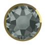 P3033-Swarovski Elements 2078/I Black Diamond (Dorado Z) Silver-Foiled 7mm - 1BUC