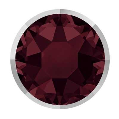 P3040-Swarovski Elements 2078/I Burgundy (Light Chrome Z) Silver-Foiled 7mm - 1BUC