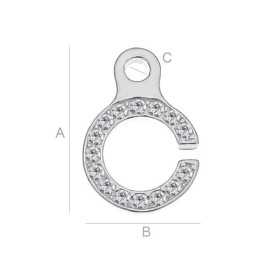 G1233-Incuietoare rotunda cu loc pentru Swarovski 1028 1/2