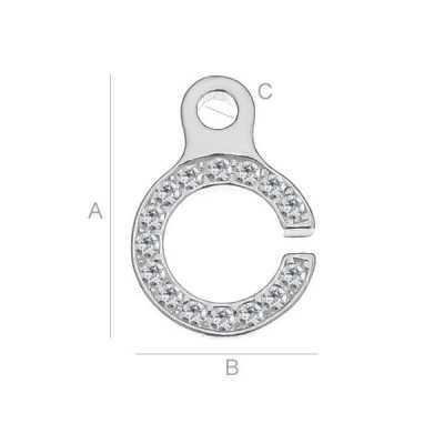 G1233-Incuietoare rotunda cu loc pentru Swarovski 1028 1/2