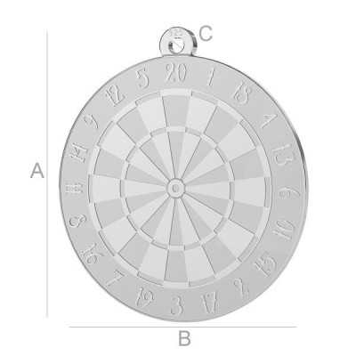 G1266-Charm rotund darts argint 925 22.00x20mm 1 buc