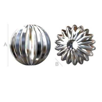 G1314 - Bilute Argint cu Striatii 5mm, gaura 1.20mm 1 bucata