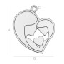 Charm din argint 925 mama si fica 18.5x16mm