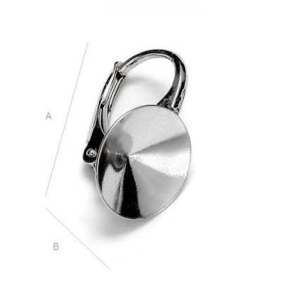 G0367-Leverback Swarovski Rivoli platou 11mm