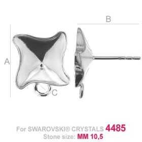 G1446-Tija cu bucla pentru Swarovski 4485 10.50mm - 1 buc G1432-Tortite inchise pentru Swarovski 4485 10.50mm - 1 buc