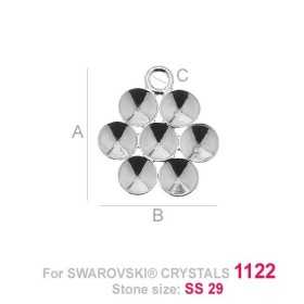 G1447-Baza pandant/cercei pentru 7 rivoli 1122 5mm fara bordura