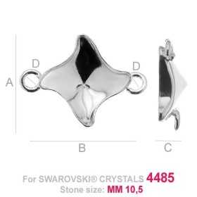 G1466-Link romb pentru Swarovski 4485 10.50mm - 1 buc G1466-Link romb pentru Swarovski 4485 10.50mm
