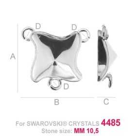 G1469-Link drept cu 3 bucle pentru Swarovski 4485 10.50mm - 1 buc G1469-Link drept cu 3 bucle pentru Swarovski 4485 10.50mm - 1 buc