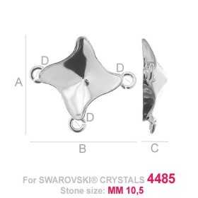 G1470-Link romb cu 3 bucle pentru Swarovski 4485 10.50mm - 1 buc G1470-Link romb cu 3 bucle pentru Swarovski 4485 10.50mm - 1 buc