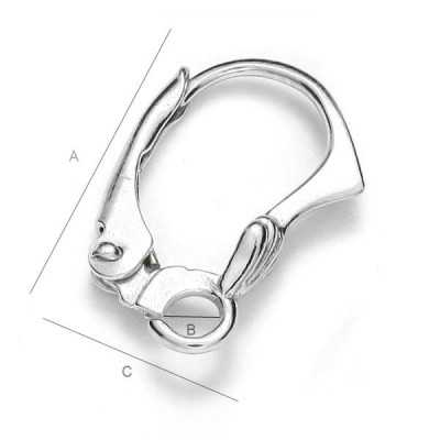 G0118-Leverback mic cu decor si bucla 14.5mm 1 buc