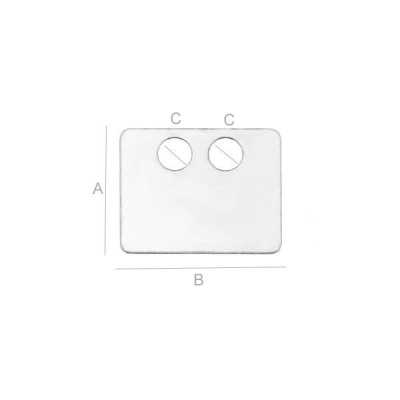 G1567-Charm patrat din argint cu 2 gauri 12x13,5mm